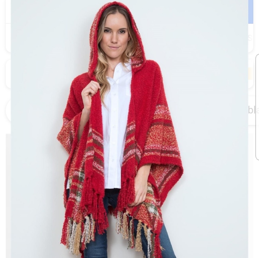 Simply Noelle comfy soft knit hooded wrap/shaw